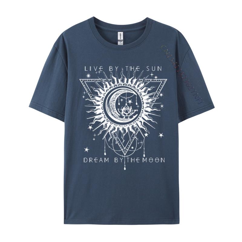 Live By The Sun Dream By The Moon Boho Printed On T Shirt New Arrival O Neck Casual Unisex Tshirts Street Tops Shirts