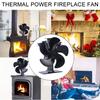 5 Blades Automatic Heat Powered Stove Fan Black/bronze/gold/silver Wood Burner Quiet Energy Saving Home Efficient Heat Eco Fireplace Fan