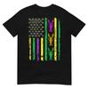 Unisex Shirt Cotton Oversize Large Size Carnival Mardi Gras USA American Flag Crawfish Parade Outfit T-Shirt