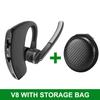 New V8/V9 Business bluetooth headset stereo HD wireless Headphone Car hands-free Earphone with HD Mic for iPhone Samsung Huawei