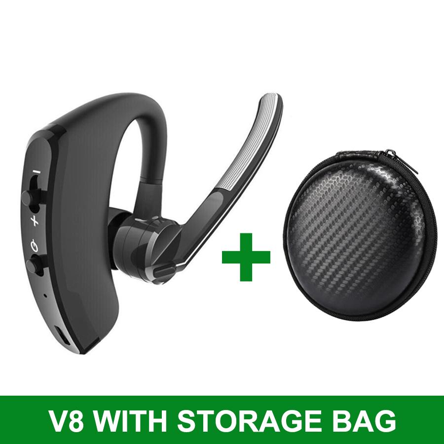 New V8/V9 Business bluetooth headset stereo HD wireless Headphone Car hands-free Earphone with HD Mic for iPhone Samsung Huawei