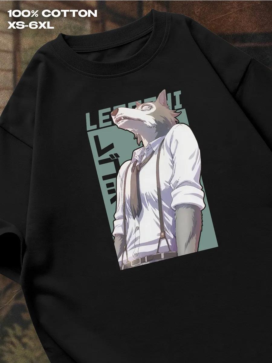 

Футболка Beastars Легоши Мужская футболка Женские футболки с принтом букв Футболка с коротким рукавом Повседневная уличная футболка Топ XXL