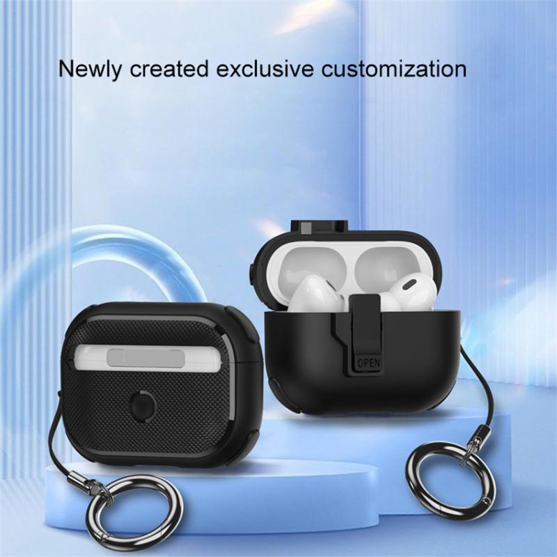 For AirPods Pro 2 Wireless Earphone Snap-On Lid Design Case TPU+PC Protective Cover