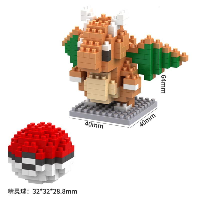 Pokemon 81 Style Pokemon Blocks Building Blocks Kawaii Cartoon Picachu Animal Mini Model Education Game Graphics Pokemon Toys