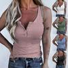 Women Vest Solid Color Ribbed Spring Summer Slim-fitting Breathable T-shirt for Party