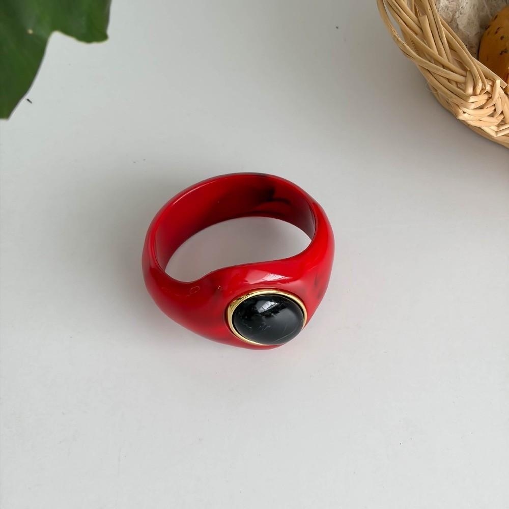 Stone Inlay Wide Bangle Oval Chunky Bracelet New Irregular Resin Bracelet  Gifts