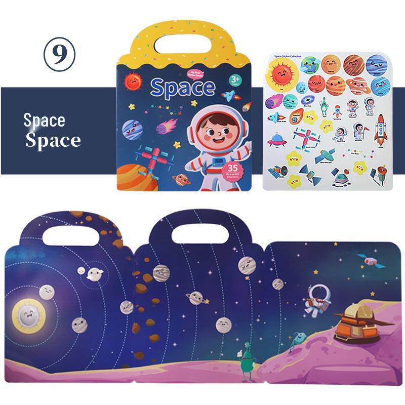 Washable Educational Sticker Book for Early Education: 10 Fun Themes for Toddlers and Kindergarten
