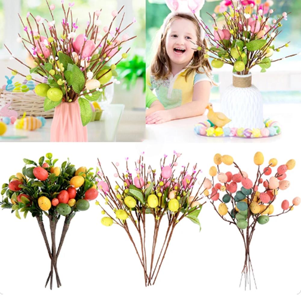 Ostereier Baum Zweig Plastik Heimdekoration Osterdekoration Schaumstoff DIY Bemalung Schaumstoff Hase Eier Für Heimdekorationen Für Ostern