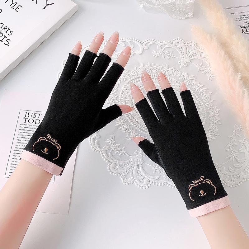 Women's UV-Protection Fingerless Gloves for Driving & Cycling - Non-Slip, Breathable, Half-Finger Design