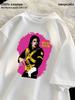 Biały, luźny T-shirt z nadrukiem Michaela Jacksona