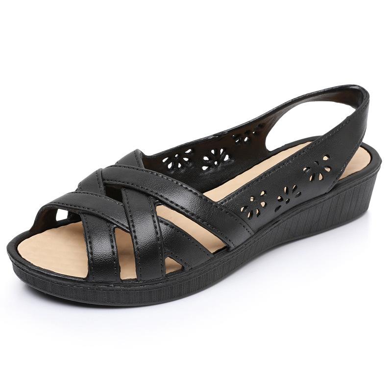 

Модные винтажные женские сандалии Fish Mouth, удобные простые плоские подошвы, нескользящие, износостойкие, ленивые женские сандалии без застежек 36