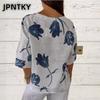 JPNTKY Kadın Moda Günlük Kısa Kollu V Yaka Bluz ve Gömlekler