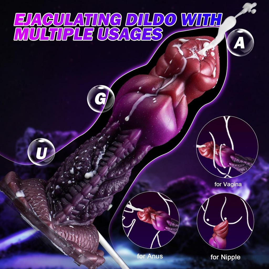 Silicone Dildo, Shaped Penis, Dog Penis Imitation Ejaculation Water Spray Male and Female Sexual Pleasure Masturbation Anal Plug Sexual Products