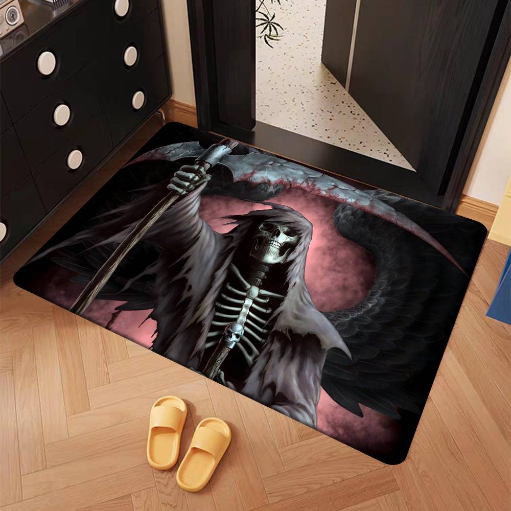 D-Dark Grim Reaper Anime Entrance Door Mat Nordic Style Home Doormat Bathroom-Toilet Mats Bedroom Hotel Decor Mat