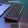 Custom Blue Switch Mechanical Keyboard - 68-Key Wired Office & Gaming with Side-Printed Keys