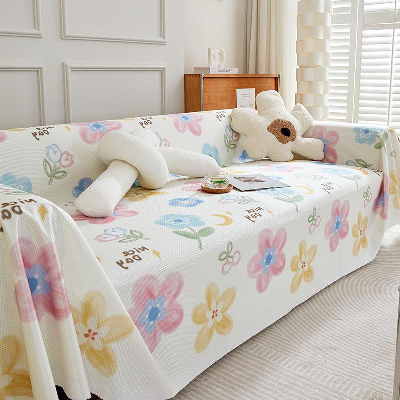 Ice Silk Sofa Cover, Summer Cartoon Cute Sofa Cover, Cute Fun Sha Releases Full Package Sofa Cover