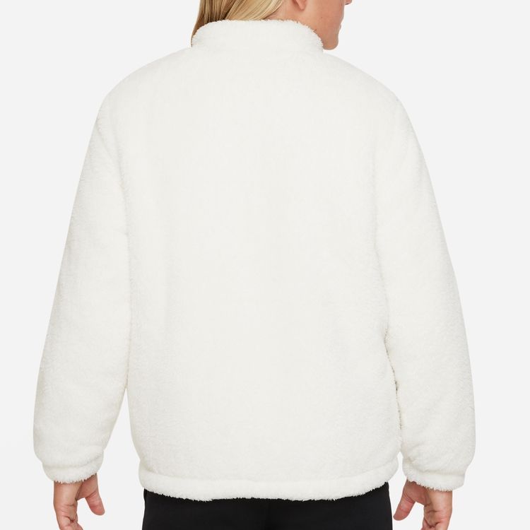 Nike Fargeblokk Logo Ståkrage Korallfleecejakke Barnejakke Hvit DV0303-133