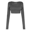 USA Pro Womens/Ladies Ruched Long-Sleeved Crop Top