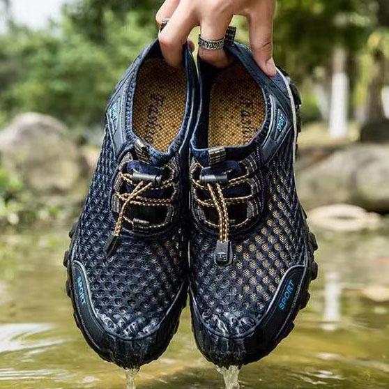 Men's Summer Breathable Sports Casual Shoes Soft Sole Non Slip Sports Flat Single Shoes Lightweight Sneakers