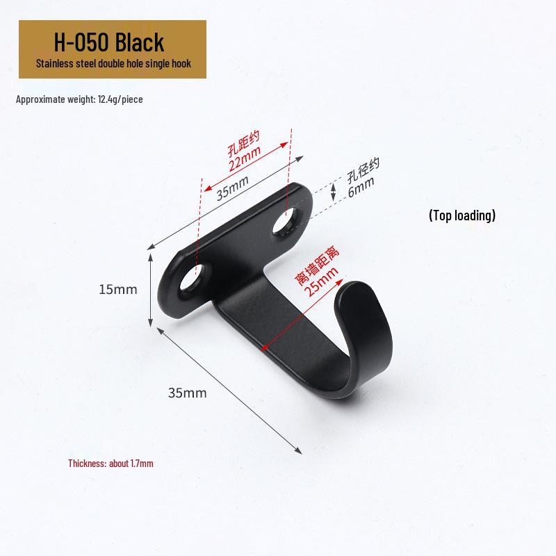 Jinrui Stainless Steel Black Bathroom Hook for Coats and Hats
