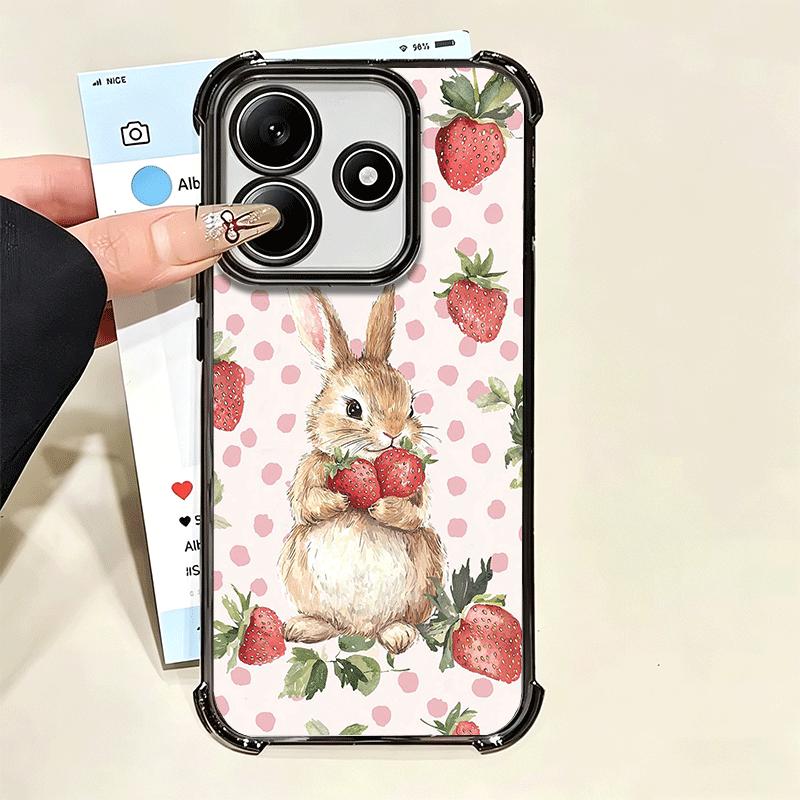 Cute Cartoon Bunny Rabbit Plating Phone Case For Xiaomi Poco X5 X6 X7 X8 Pro Max F8 Ultra F7 M8 M7 M5S Redmi 15C 15 14C 13C 13 X