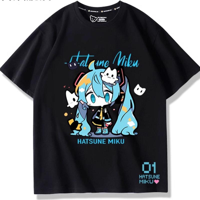 Second Dimension Anime Hatsune Miku Fashion Trend New Cotton Top Short Sleeve T-shirt Unisex