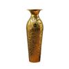 Iron Decorative Flower Vase - 17 Inches, Handcrafted Gold Finish with Floral Design, Perfect for Home Décor,