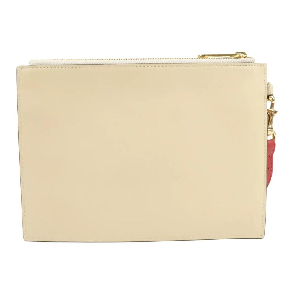 Gucci Serie Double G Cuciture Logo Double G Cerniera Portadocumenti Clutch da Donna Beige 658843-0QGCG-9397