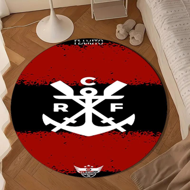 Football Club Emblem Round Rug for Livingroom,Bedroom, Palyroom, Chair Rug, Area Rug, Circle Carpet, Large Size Fan Christmas Gift