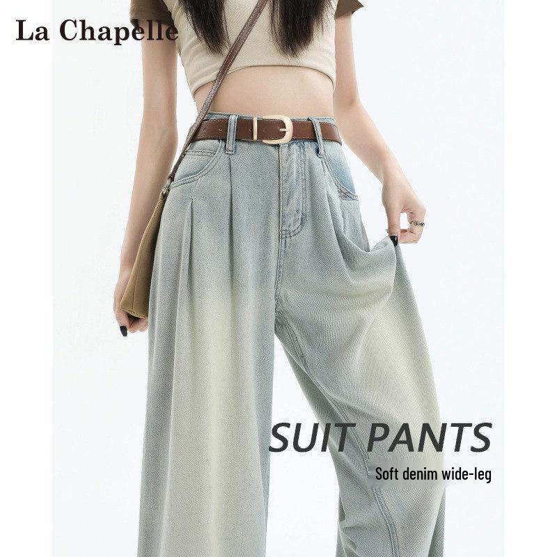 

La Chapelle Women s Loose Wide-Leg Soft Jeans S