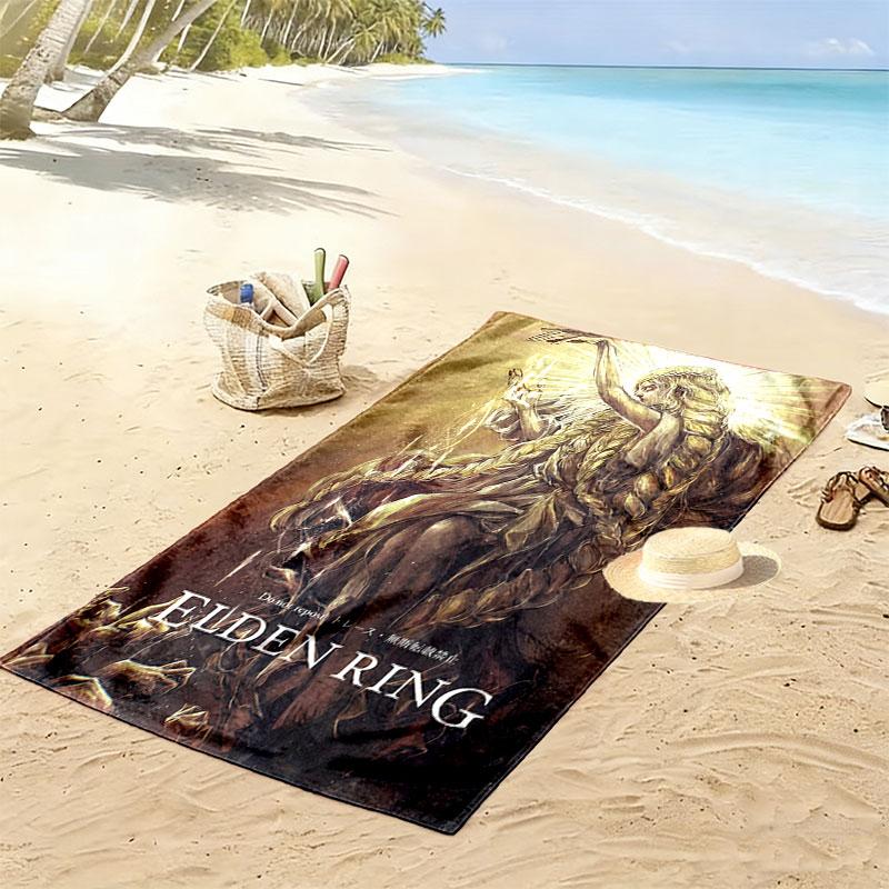 Elden Ring Mist Print Beach Towel, Large Soft Quick Dry Towel for Beach Camping Swimming