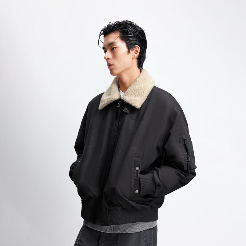 JACK&JONES Men's Retro Padded Jacket with Detachable Faux Fur Collar