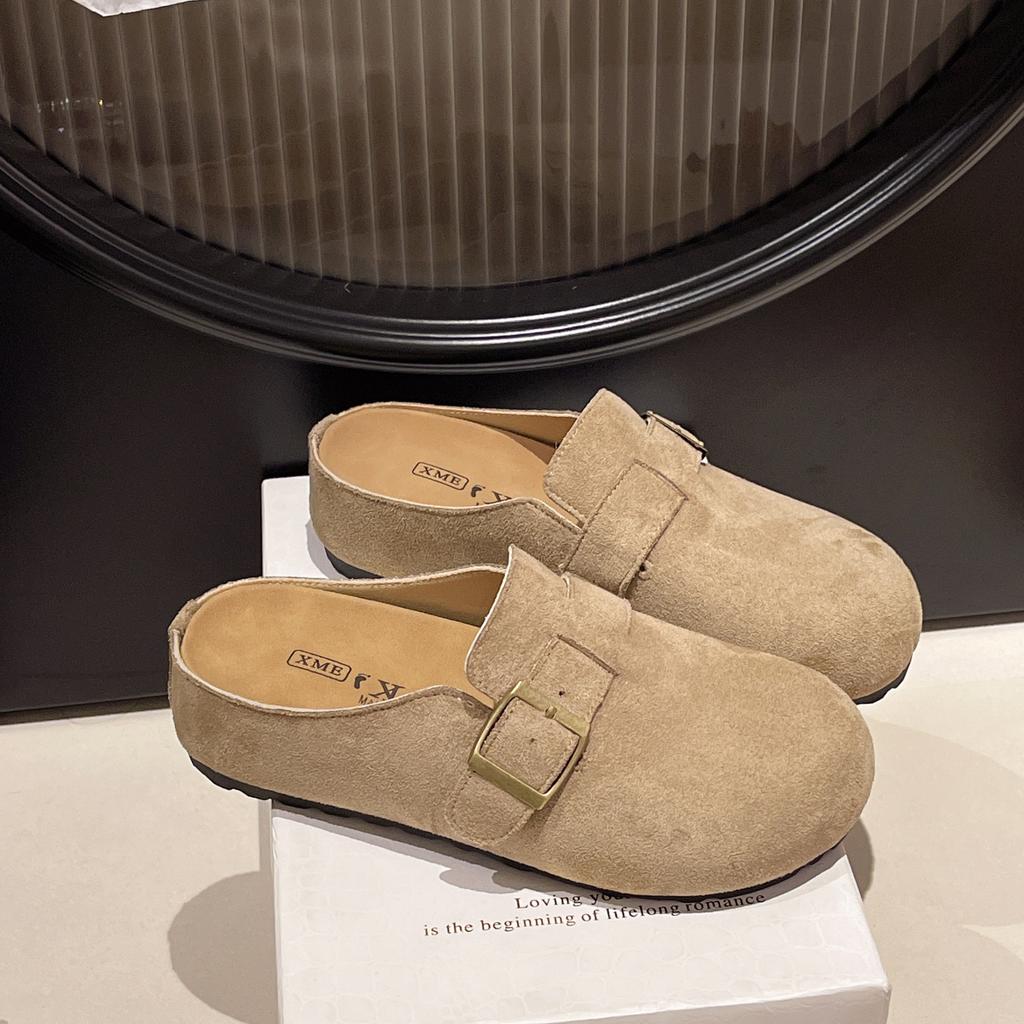 Thick-soled Inner Height-increasing Boken Shoes Women's Outer Wear Bag Head Half Slippers 2025 New Spring and Autumn One-pedal Lazy Slippers