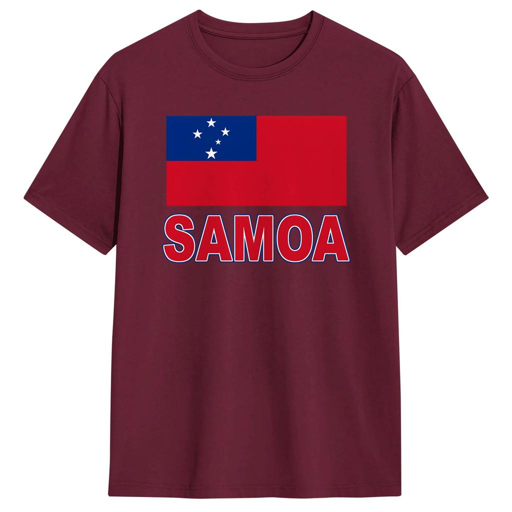 Unisexs TShirt Samoa Samoan Flag Leisure 100 Cotton Tees Short Sleeve T Shirt Round Collar Clothing 6XL