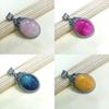 Geometric Gemstone Necklace Pendant With Embedded Semi Precious Stones For Fashion Jewelry Enthusiasts