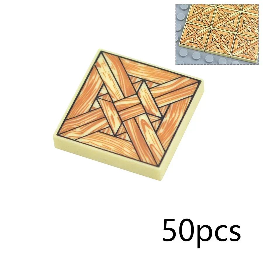 Smooth 2x2 Floor Printed Tile Assembled Building Blocks MOC City House Bricks Decoration Ceramic Tile Construction Toys