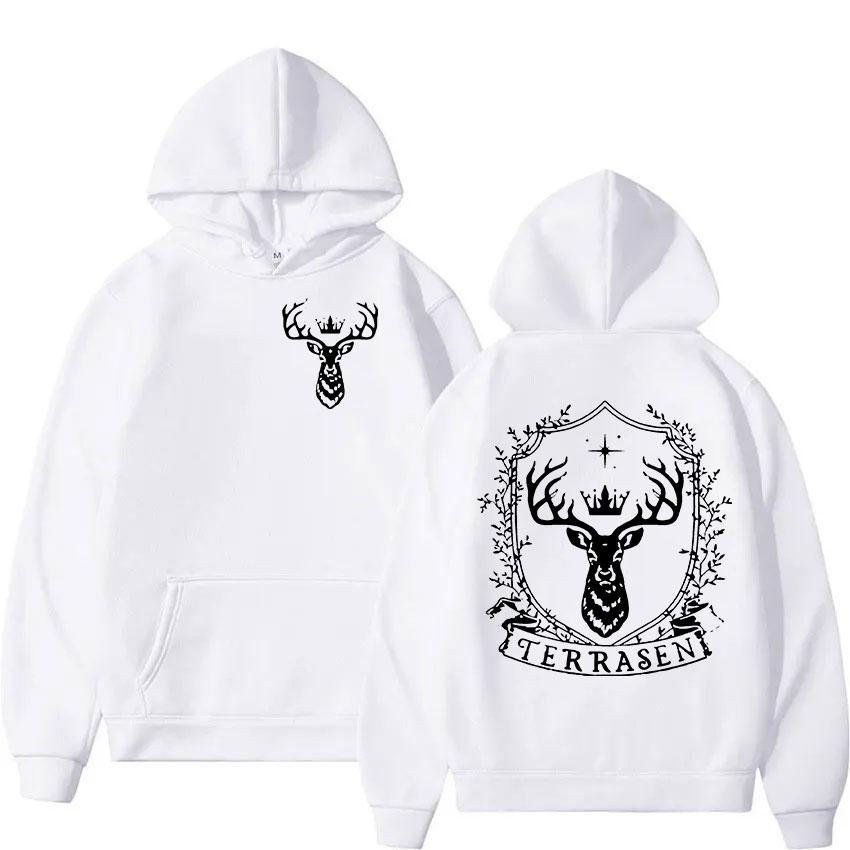 Bluza z kapturem Fireheart To Whatever End Print Bluza z kapturem Throne of Glass Vintage Pulower Bluza Męska Damska Codzienna Moda Oversize Bluzy z kapturem