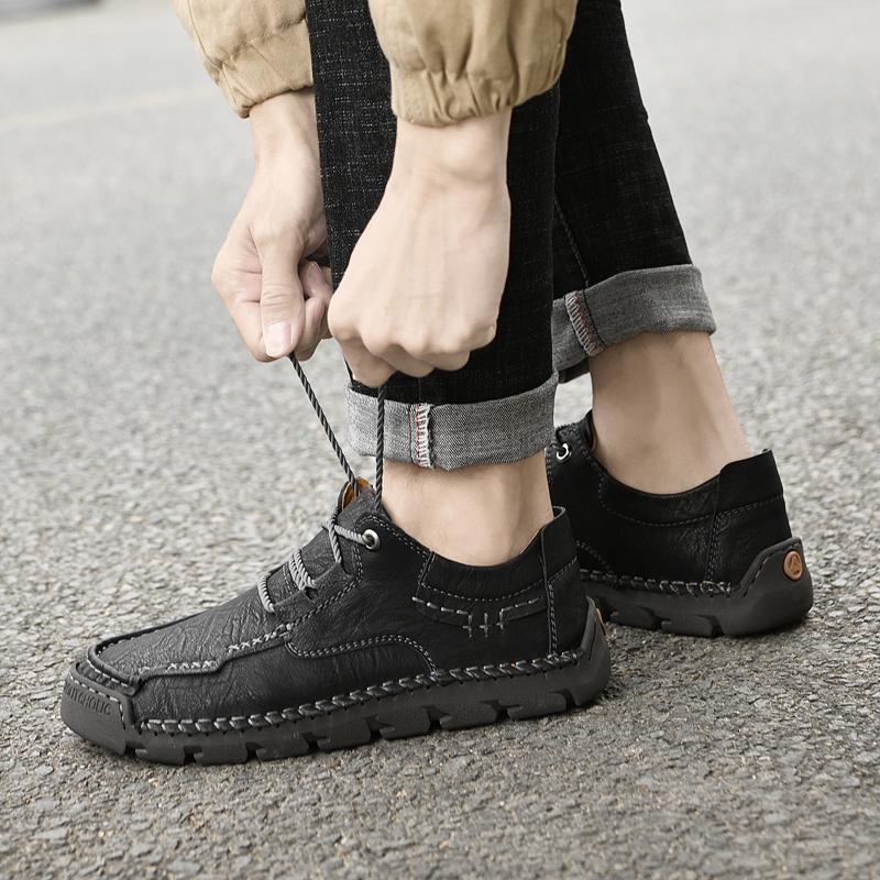 38-48 Herren Übergröße Einfache und Modische Lässige Lederschuhe Outdoor Low Cut Wanderschuhe