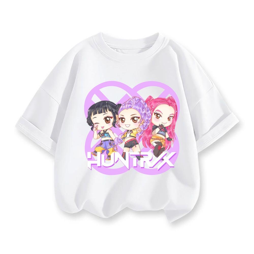 Y2K KPop Demon Hunters Kids T-shirt Cartoon Figure Printed Tops Tees Boys Girls Casual Short Sleeve Tshirt Children's Clothing