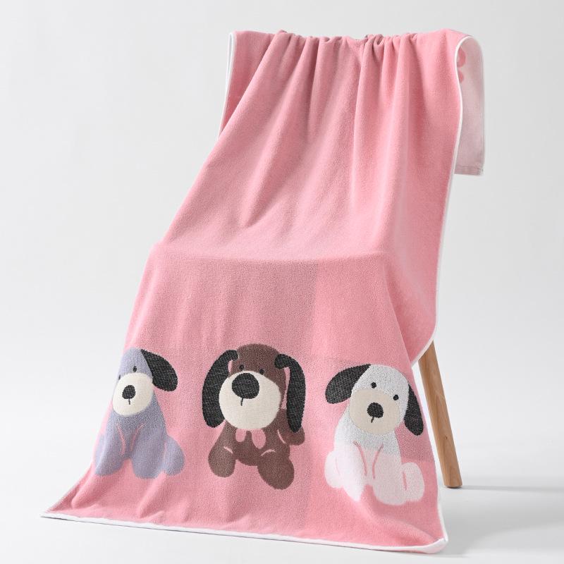 Luxury Yarn-Dyed Jacquard Cotton Bath Towel - Soft, Absorbent, Thick, and Large