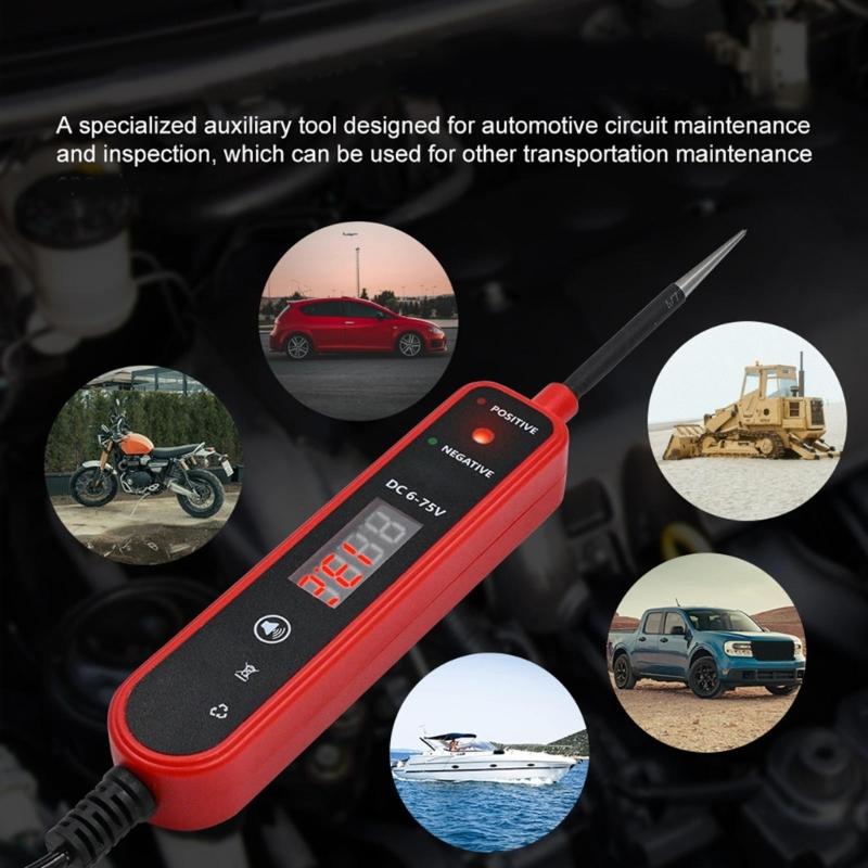 Automotive LED Polarity Indicator Circuits Tester 4 to 60VDC Voltage Detectors 3meter  Cable for Short Open Line Trackings