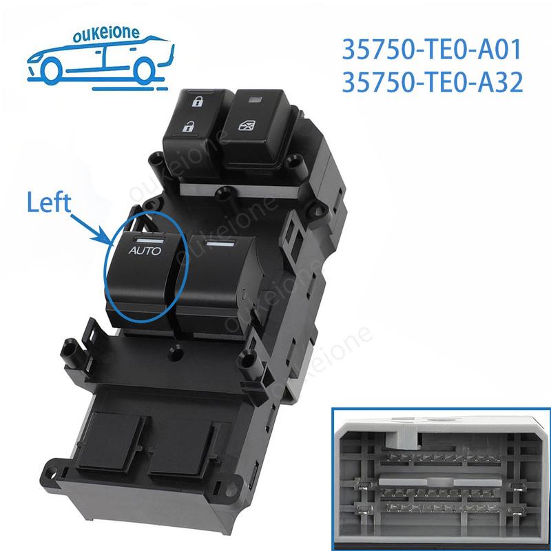 35750-TE0-A01 Front Left Side Power Window Switch Lifter Control Switch for Honda Accord Coupe 2 Doors 2008-2012 35750-TE0-A32