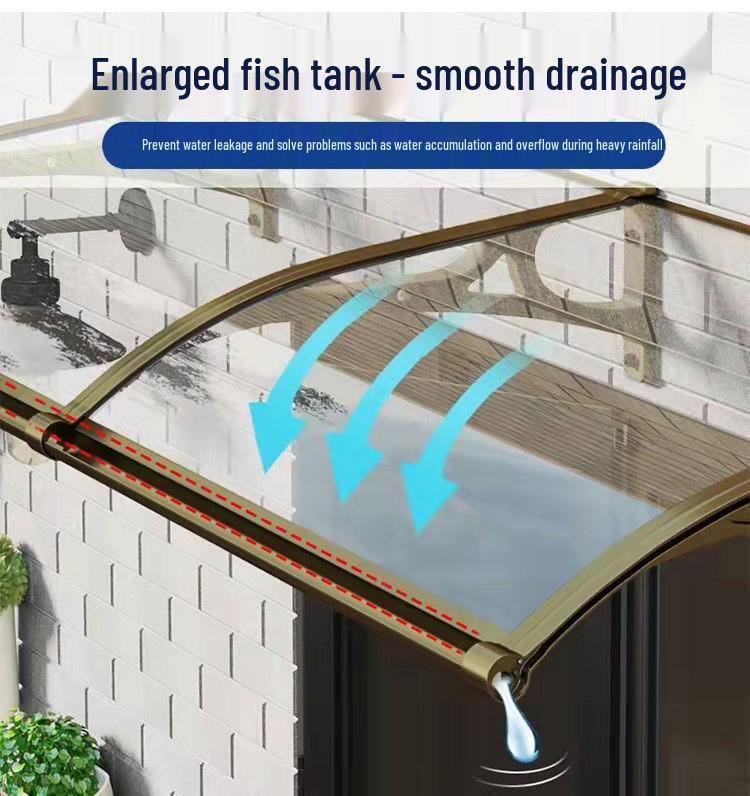 Aluminum Alloy Outdoor Sunshade & Rain Shield for Balcony Windows