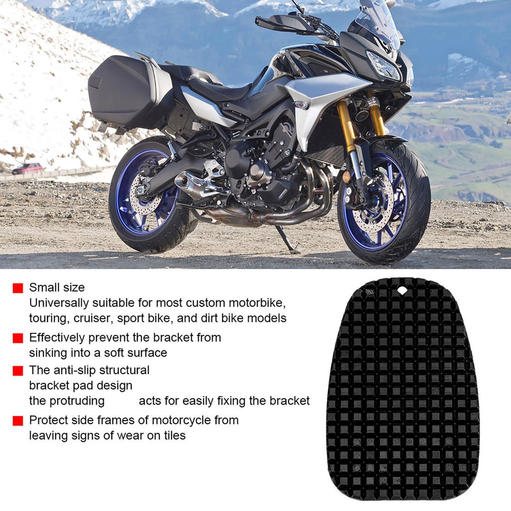 Motorcycle Kickstand Anti slide Side Stand Plate Pad Base Fit for Honda(Black)
