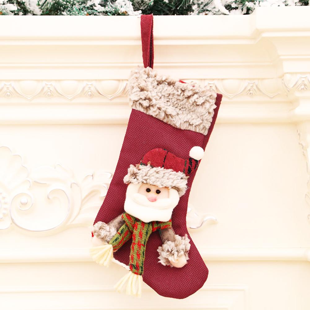 

Christmas Stocking, 1pc Xmas Stockings for Tree Decoration Christmas Personalised Sock Gift Bag Candy Pouch Bag Ornaments 24.5x14cm