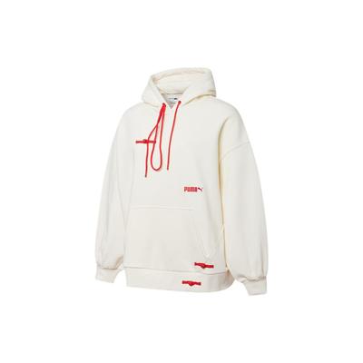 Logo Embroidered Drawstring Hoodie Women Hoodies Pure-White 536179-65