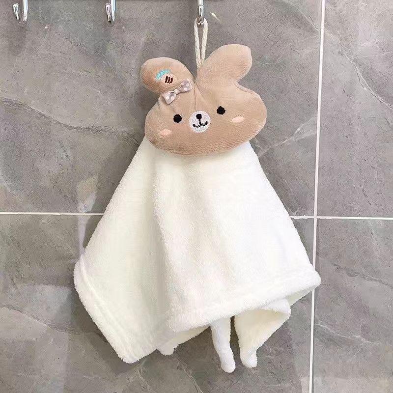 Adorable Coral Fleece Hanging Hand Towel - Absorbent Towel for Kitchen & Bathroom, Perfect Children's Gift