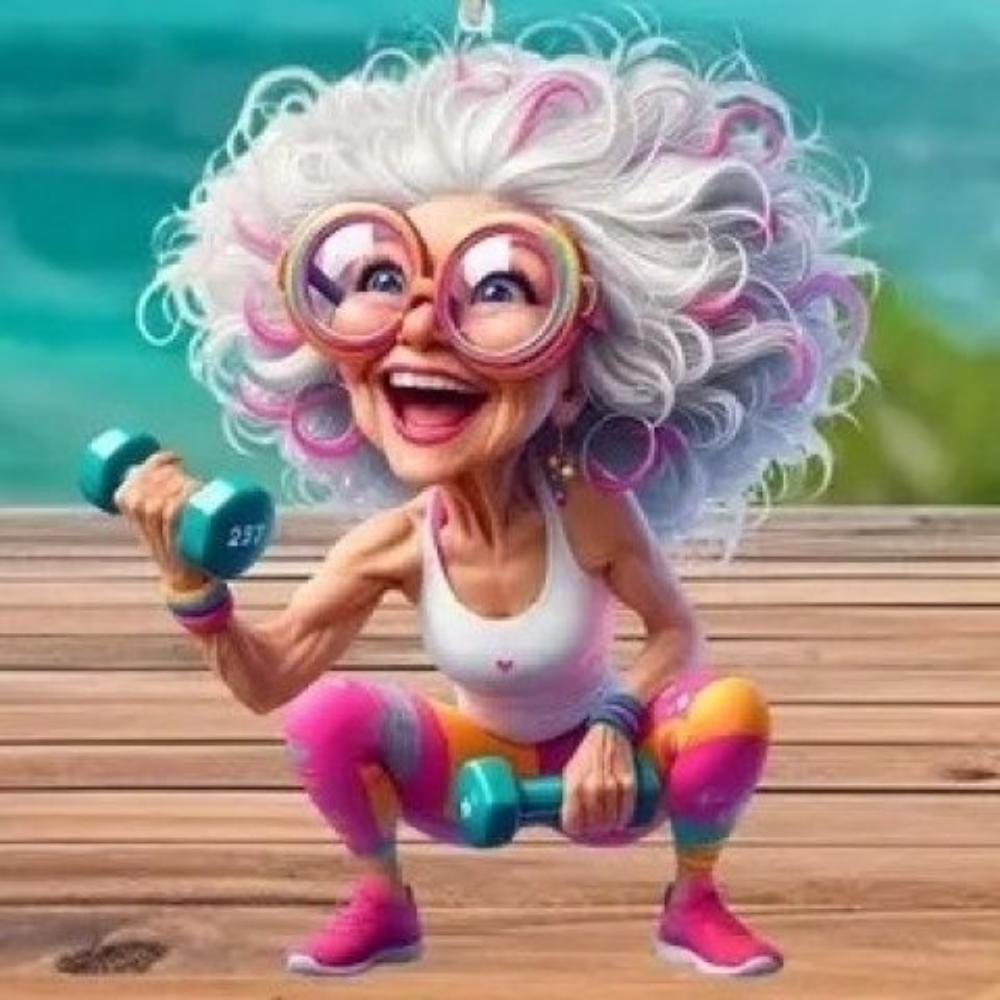 2D Acrylic Flat Pendant Happy Funny Grandma Personalized Decoration New Pendant Flat Car Pendant Home Holiday Decoration Backpack Keychain Pendant