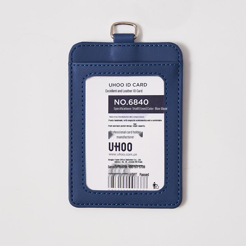 Color Printed Leather ID Card Holder with Lanyard