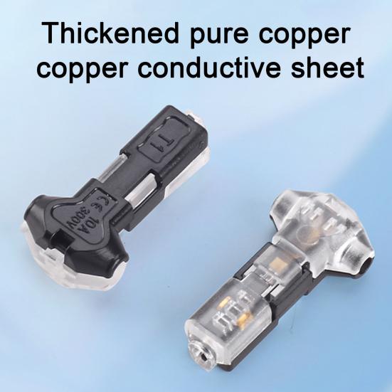 10/20/30/40/50Pcs T Tap Wire Splice Connectors 3 Way 1 Pin Solderless Low Voltage Cable Connectors No Stripping 18-22 AWG Wires Quick Connector